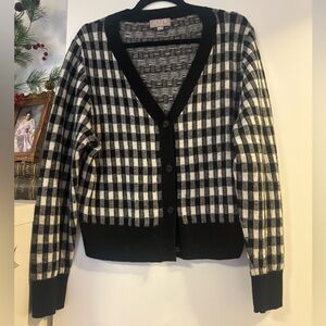 J Crew Cashmere Gingham Cardigan